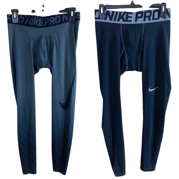 Nike Pro Gray & Black Bundle of 2 Pairs of Leggings Men's Size Medium EUC - Picture 5 of 5